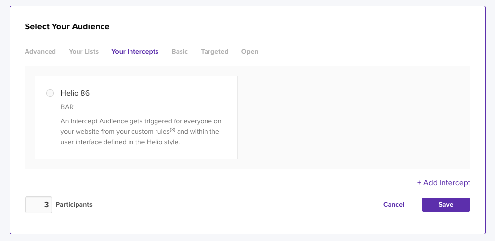 Select a survey audience