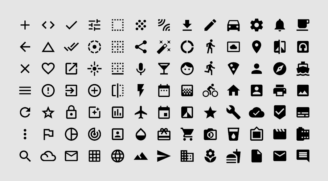 Simple icons as visual metaphor.