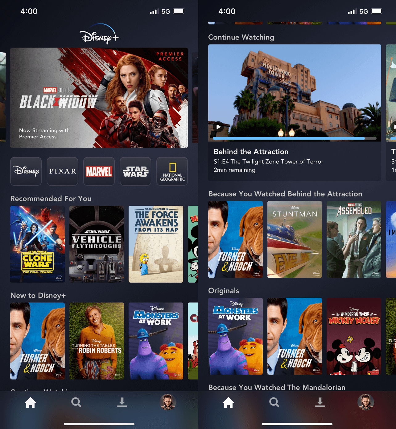 Disney+ app.