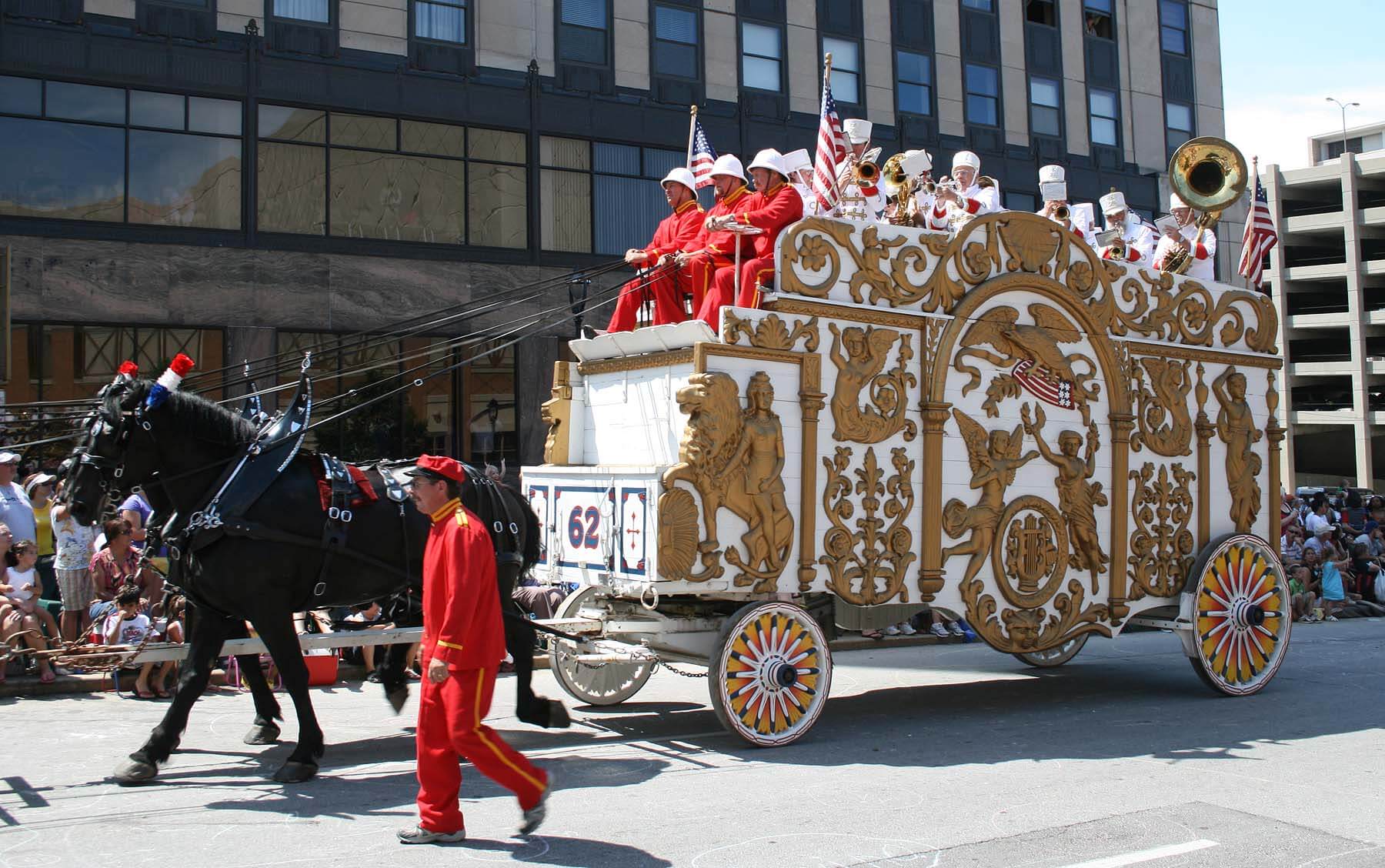 An actual bandwagon.