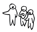 An illustration of participants in a brainstorm.
