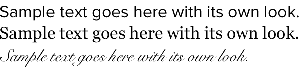 Three different typefaces.
