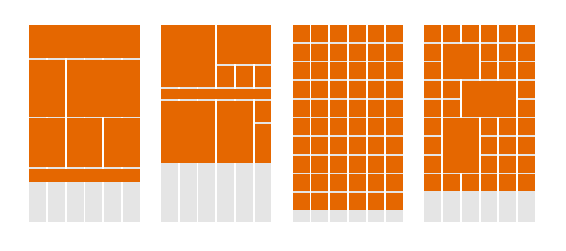 The grids of a framework.