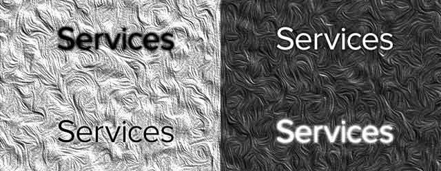 example showing increased legibility of text with outer glow