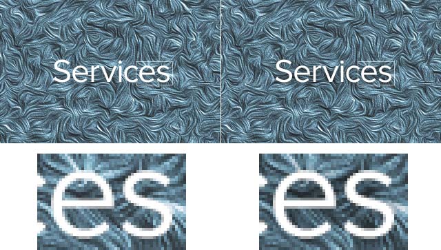 example of using outer shading to increase type legibility