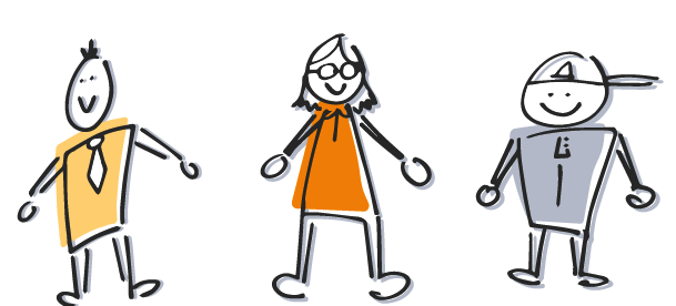 Stick people sketches.