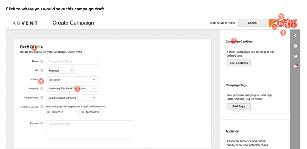 concept exploration example of click test data on a prototype