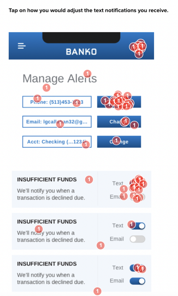 user motivation example asking users to tap on how they would adjust the text notifications they receive