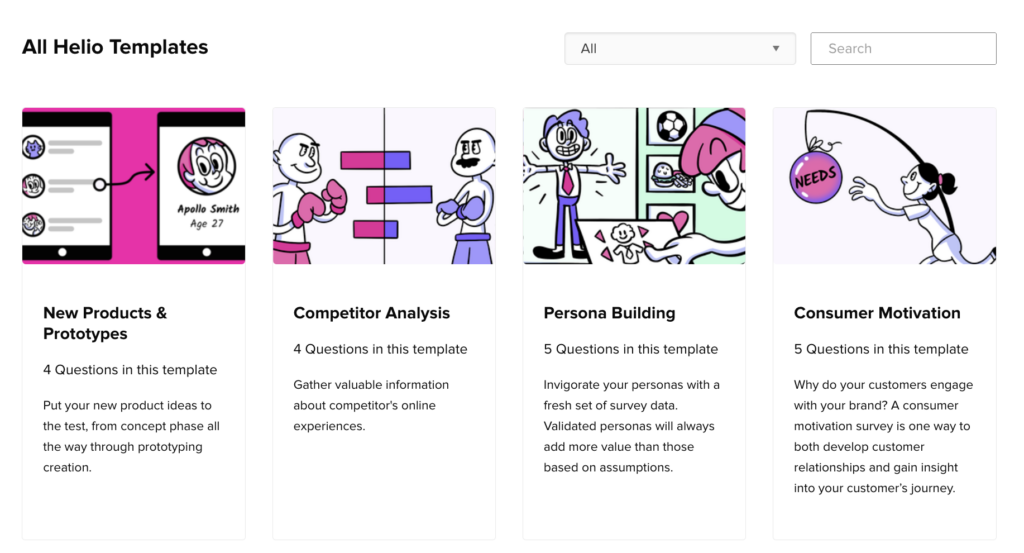 Helio templates support guiding a customer blueprint.