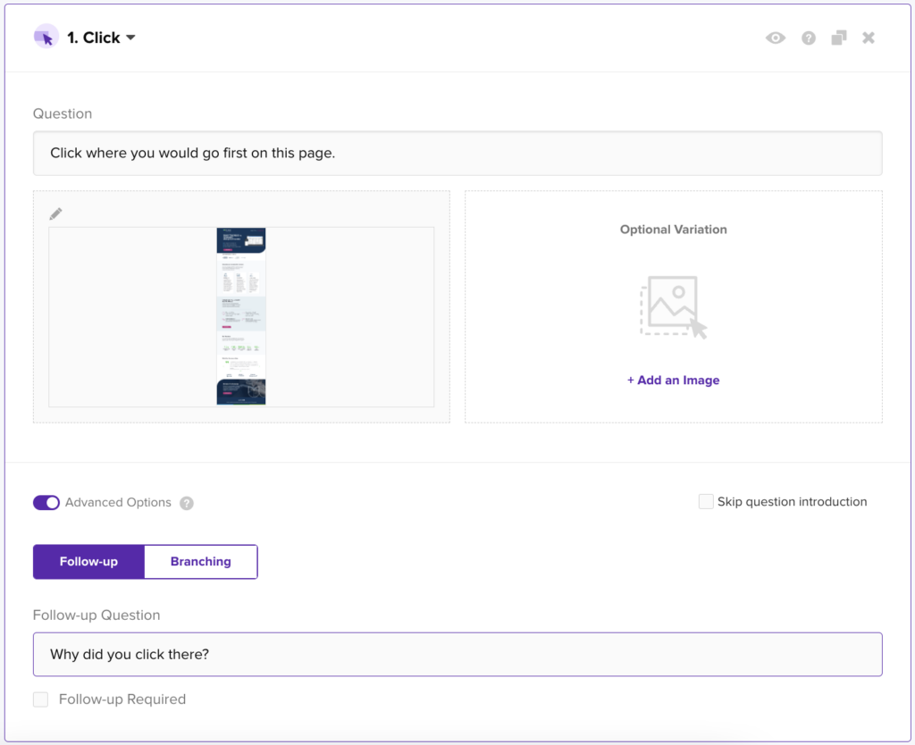 Click tests gather an understanding of why participants interacted the way they did.