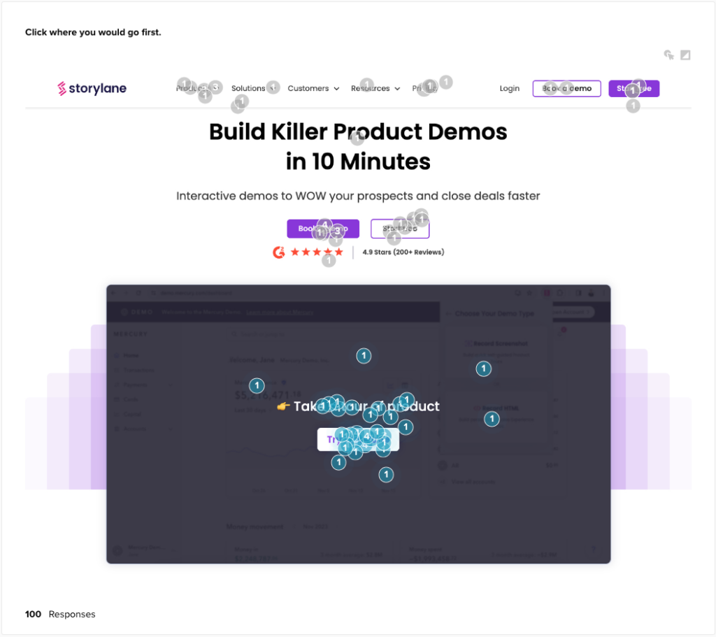 Filtered click tests help us pin point certain user actions.