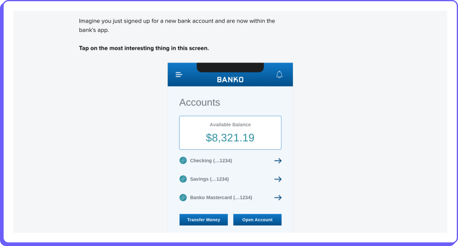 Click test question