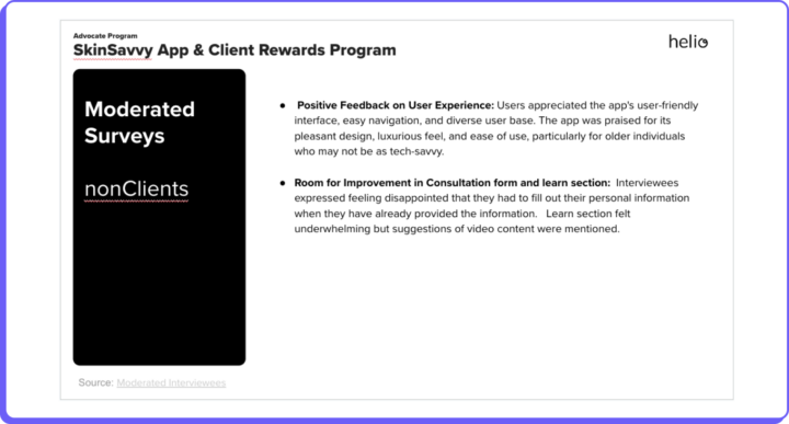 Consumer insights from pilot program